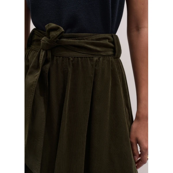 ME+EM A-Line Maxi Skirt in Rich Olive Green