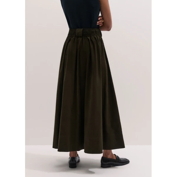 ME+EM A-Line Maxi Skirt in Rich Olive Green