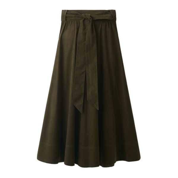 ME+EM A-Line Maxi Skirt in Rich Olive Green