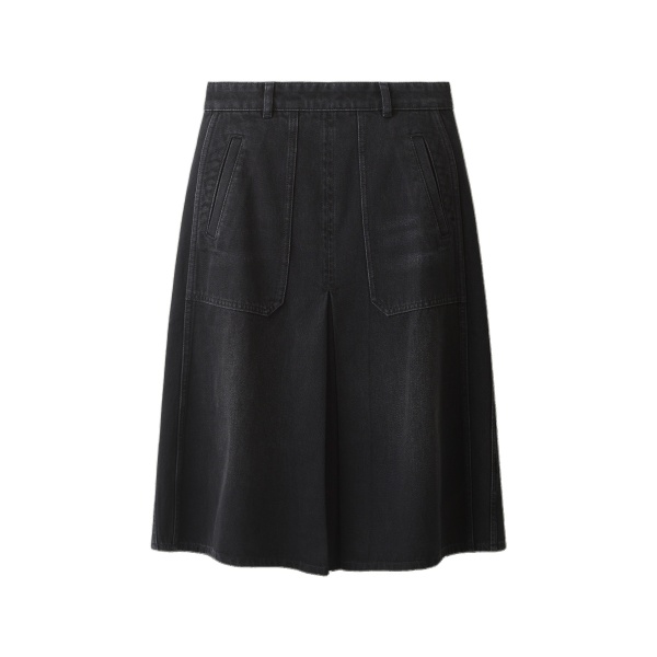 ME+EM A-Line Midi Skirt in Charcoal Wash