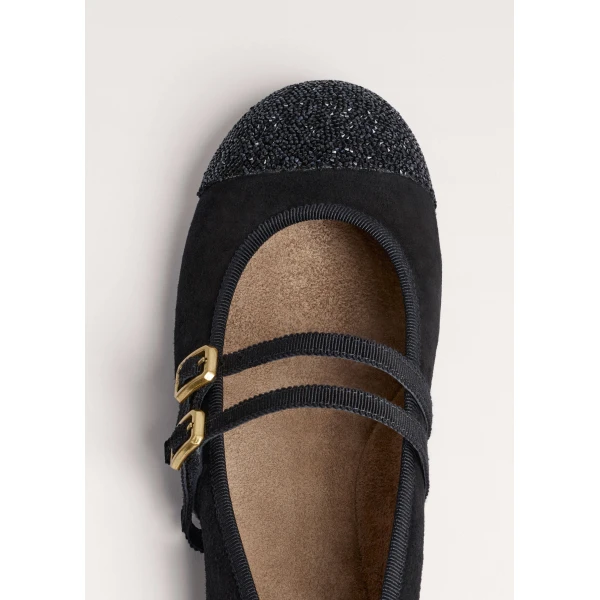 ME+EM AM-PM Ballet Flat in Black, view 6 | Flats | Luxury Shoes 