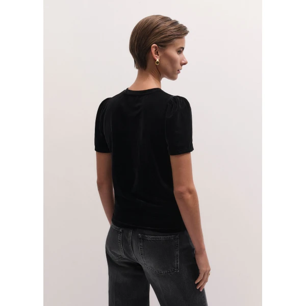 ME+EM AM-PM Fluid Tee in Black, view 5 | T-shirts | Luxury Shoes 
