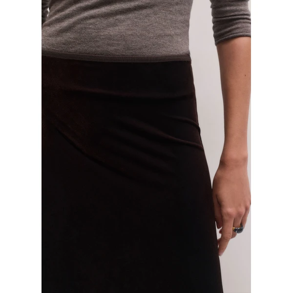 ME+EM AM-PM Midi Skirt in Dark Chocolate, view 6 | Midi Skirts | Luxury Shoes 