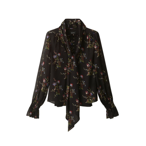 ME+EM AM-PM Straight Blouse in Black Multi