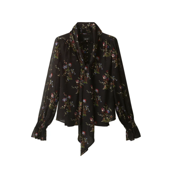 ME+EM AM-PM Straight Blouse in Black Multi