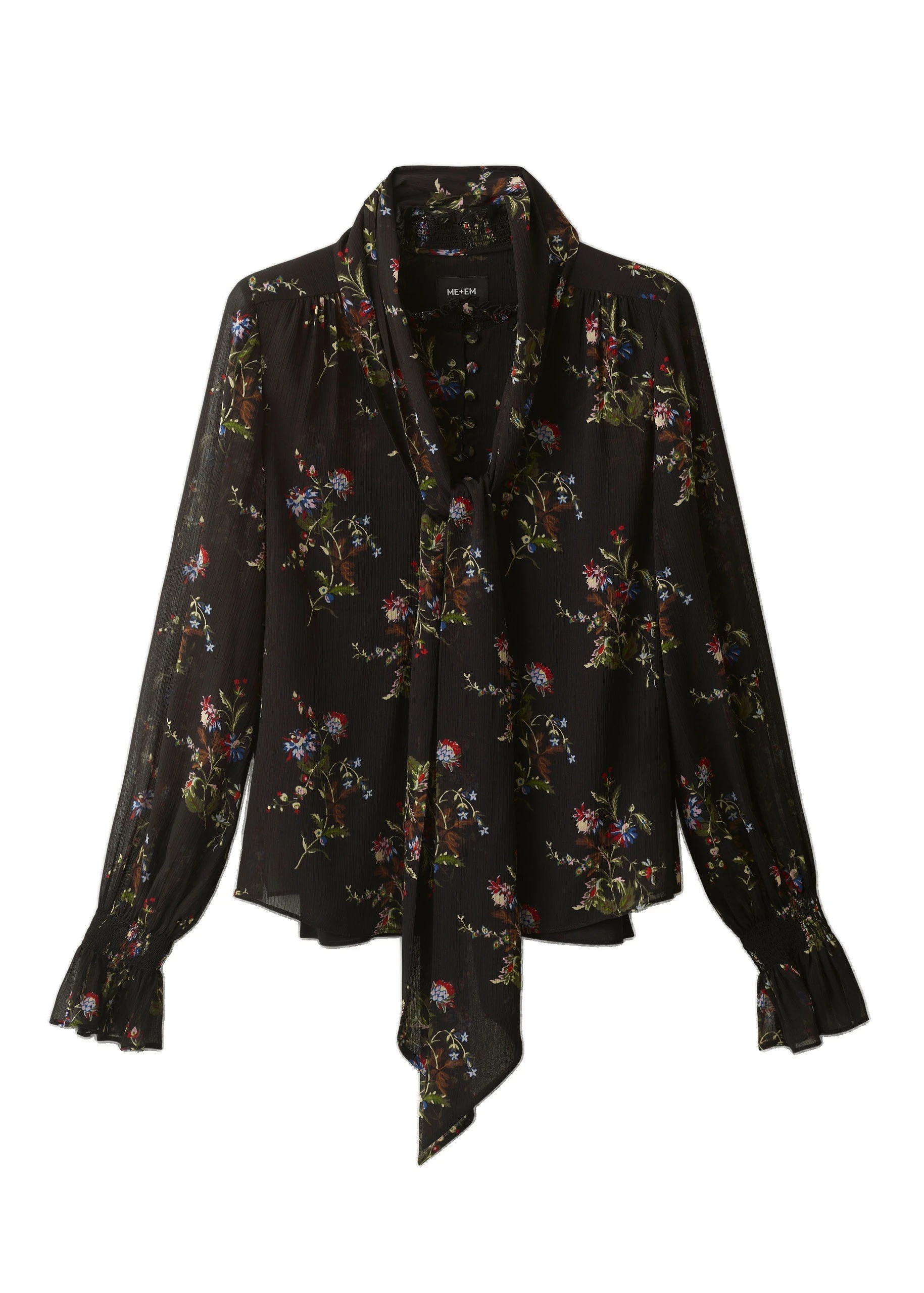 ME+EM AM-PM Straight Blouse in Black Multi | Tops | Luxury Shoes ME+EM AM-PM Straight Blouse in Black Multi