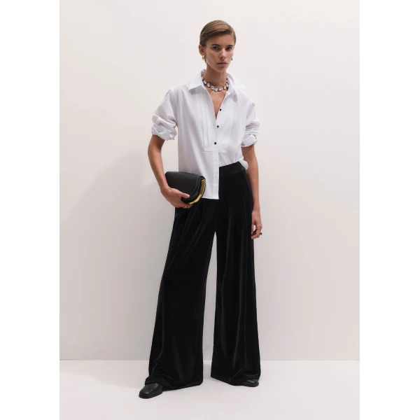 ME+EM AM-PM Wide-Leg Trouser in Black, view 2 | Wide leg pants | Luxury Shoes 