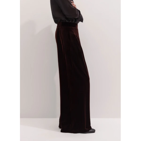 ME+EM AM-PM Wide-Leg Trouser in Dark Chocolate, view 5 | Wide leg pants | Luxury Shoes 