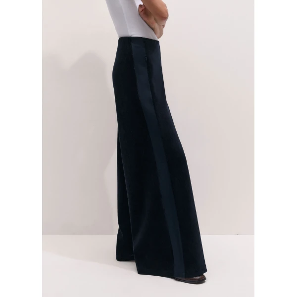 ME+EM AM-PM Wide-Leg Trouser in Navy, view 5 | Wide leg pants | Luxury Shoes 