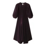 ME+EM Asymmetric Hem Dress in Merlot Red