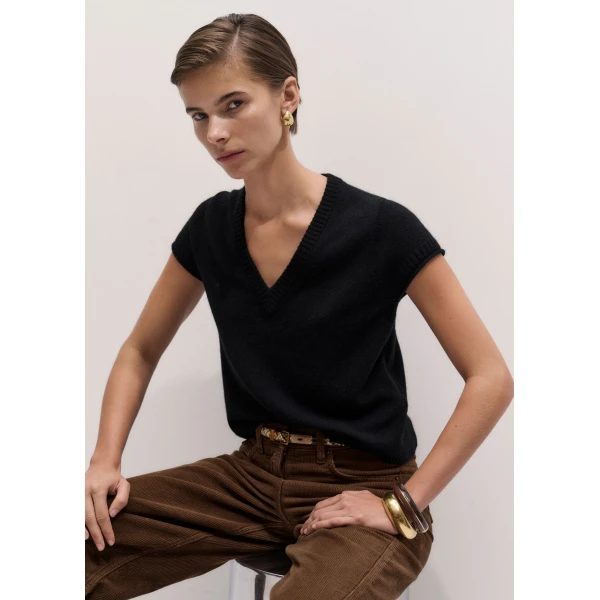 ME+EM Baby Tee in Black, view 2 | Sweaters | Luxury Shoes 