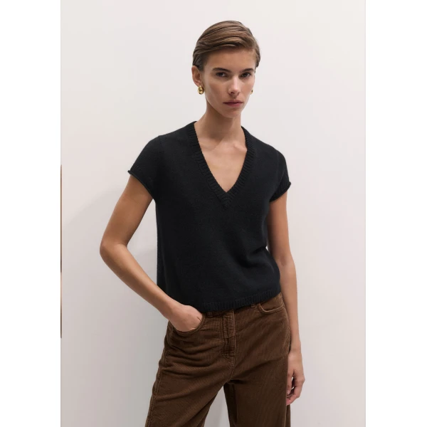 ME+EM Baby Tee in Black, view 5 | Sweaters | Luxury Shoes 