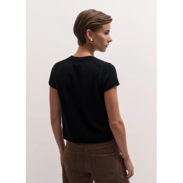 ME+EM Baby Tee in Black, view 6 | Sweaters | Luxury Shoes 