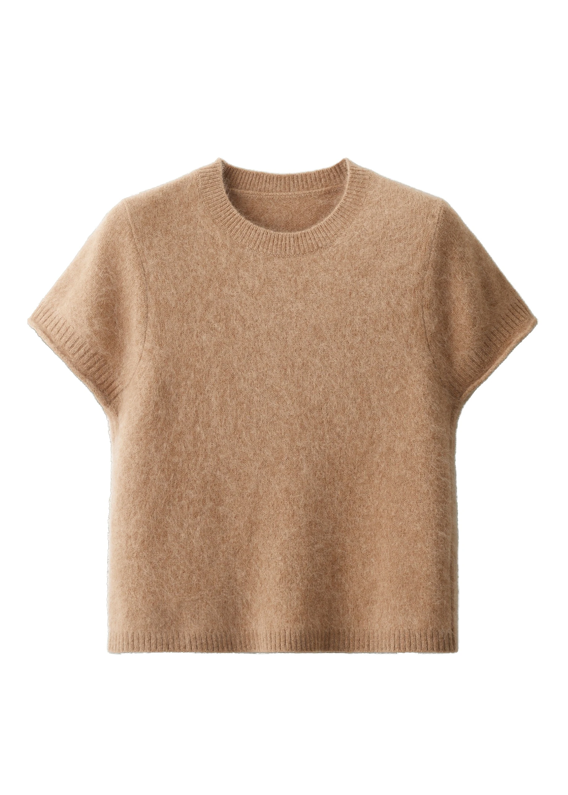 ME+EM Baby Tee in Camel | Knitwear | Luxury Shoes ME+EM Baby Tee in Camel