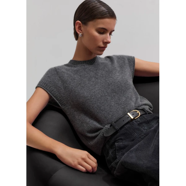 ME+EM Baby Tee in Mid Grey Mélange