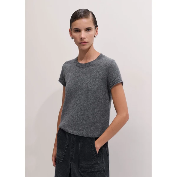 ME+EM Baby Tee in Mid Grey Mélange