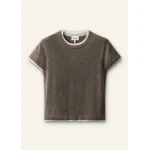 ME+EM Barely There Baby Tee in Pebble Brown/Soft White