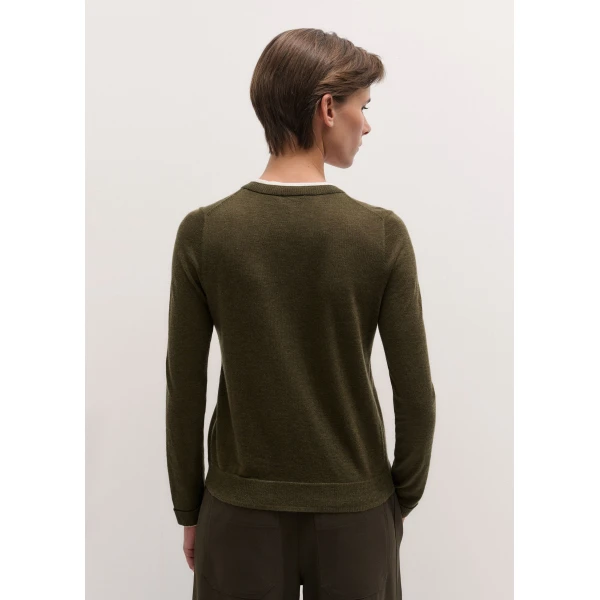 ME+EM Barely There Cardigan in Rich Olive/Soft White