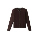 ME+EM Barely There Cardigan in Warm Chocolate/Soft White | Cardigan | Luxury Shoes 