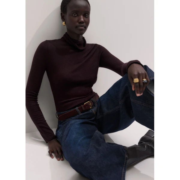 ME+EM Barely There Jumper in Port Brown