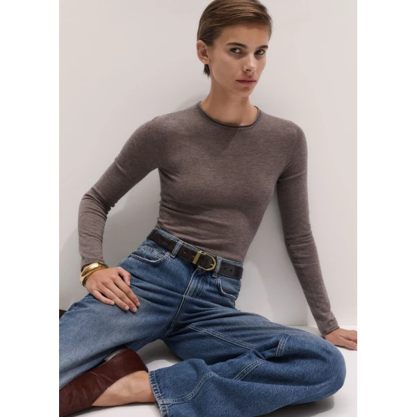 ME+EM Barely There Top in Heather Brown