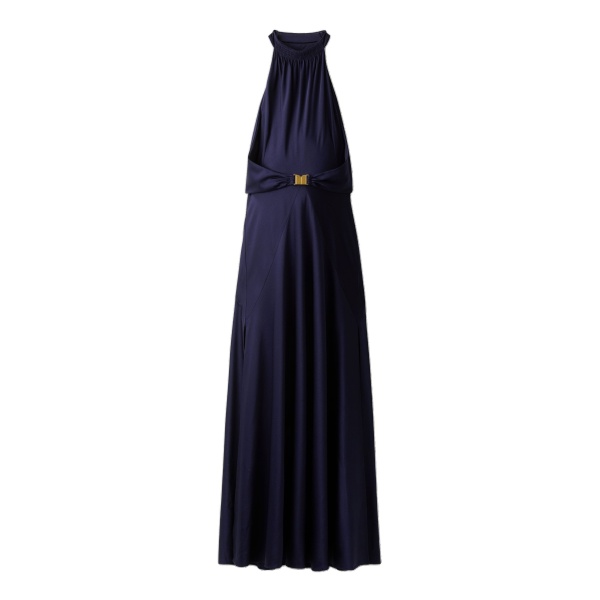 ME+EM Belted Full-Length Dress in Evening Navy
