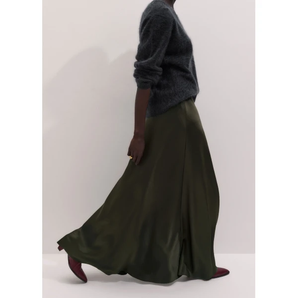 ME+EM Bias Full-Length Skirt in Bay Green, view 2 | Maxi Skirts | Luxury Shoes 