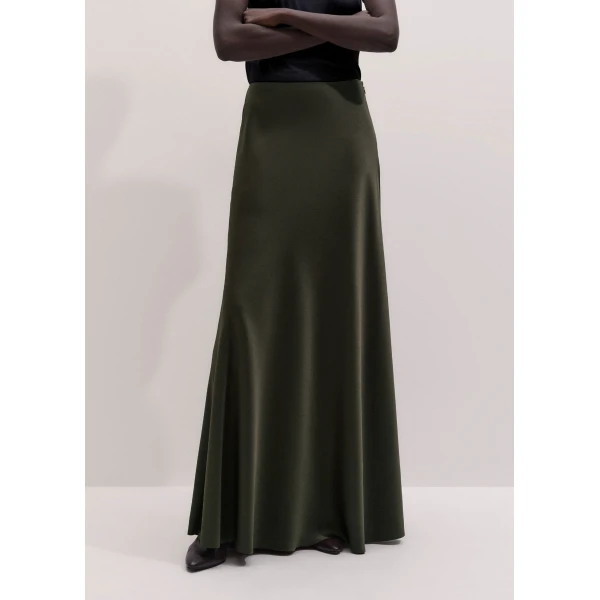 ME+EM Bias Full-Length Skirt in Bay Green, view 4 | Maxi Skirts | Luxury Shoes 