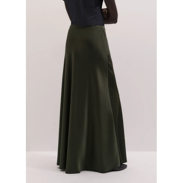 ME+EM Bias Full-Length Skirt in Bay Green, view 6 | Maxi Skirts | Luxury Shoes 