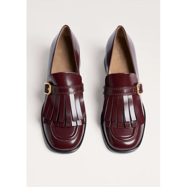 ME+EM Block Heel Loafer in Port Brown