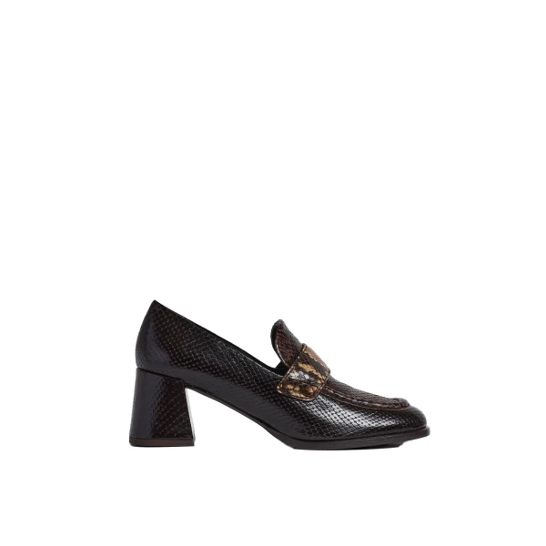 ME+EM Block Heel Loafer in Tan/Chocolate | Heels | Luxury Shoes 