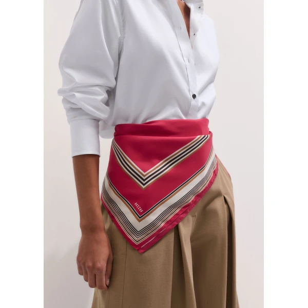 ME+EM Border Scarf in Red Multi