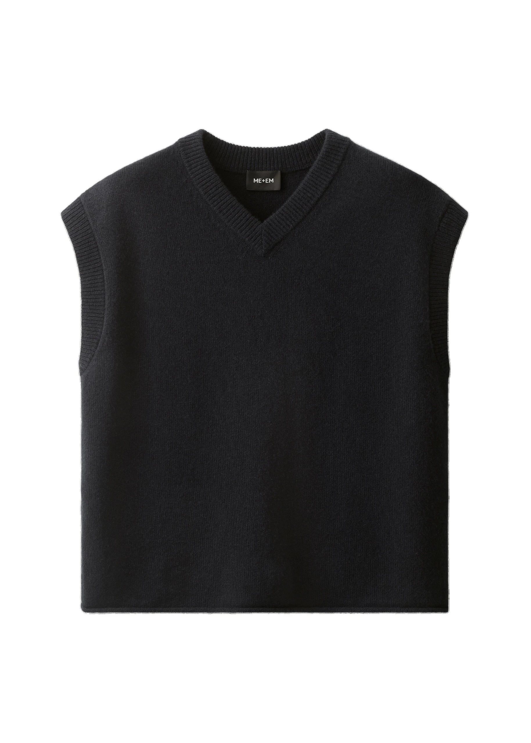 ME+EM Boyfriend Knit Vest in Navy | Knitwear | Luxury Shoes ME+EM Boyfriend Knit Vest in Navy