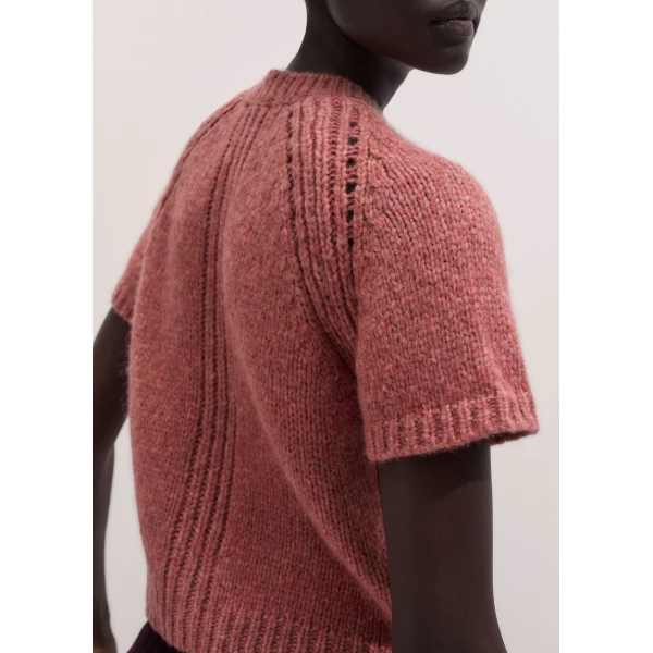 ME+EM Button Front Straight Tee in Smoke Pink