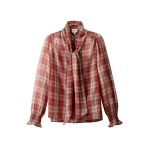 ME+EM Check Straight Blouse in Berry Pink Multi