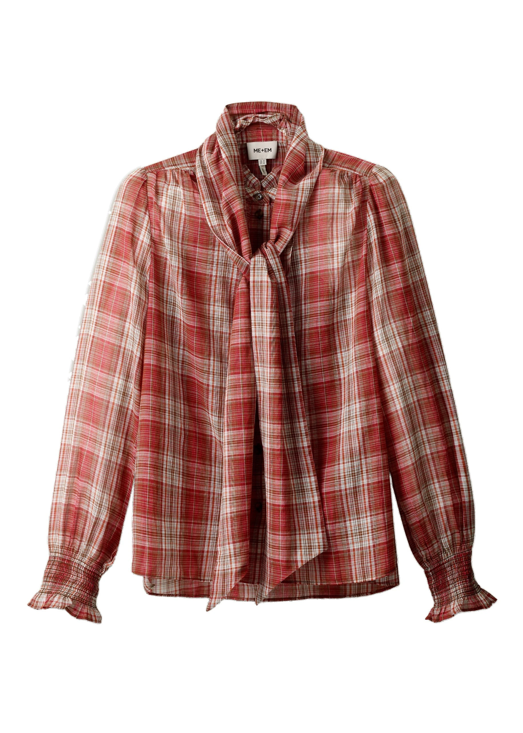ME+EM Check Straight Blouse in Berry Pink Multi | Tops | Luxury Shoes ME+EM Check Straight Blouse in Berry Pink Multi