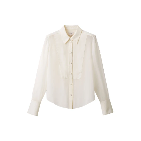 ME+EM Clever Panel Evening Shirt in Light Cream