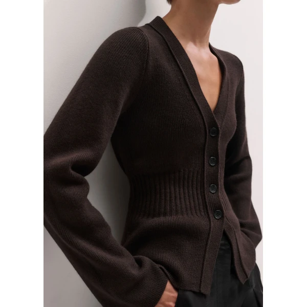 ME+EM Contour Cardigan in Dark Chocolate