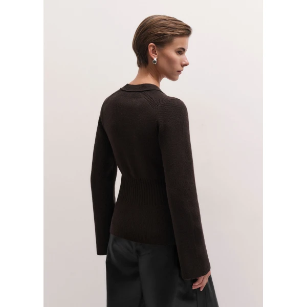 ME+EM Contour Cardigan in Dark Chocolate