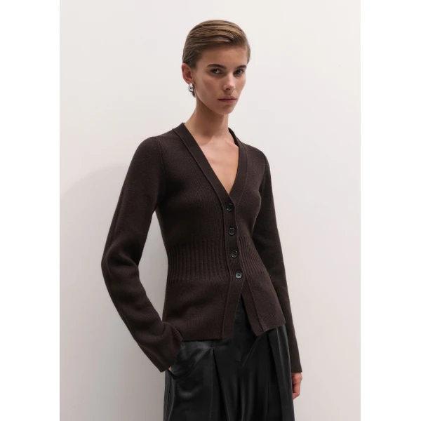 ME+EM Contour Cardigan in Dark Chocolate