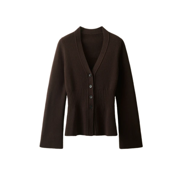 ME+EM Contour Cardigan in Dark Chocolate