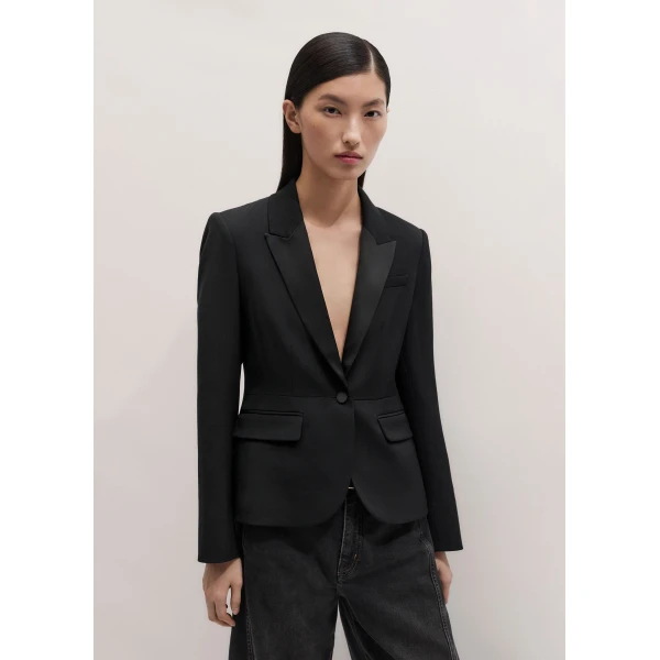 ME+EM Contour Tux Blazer in Black