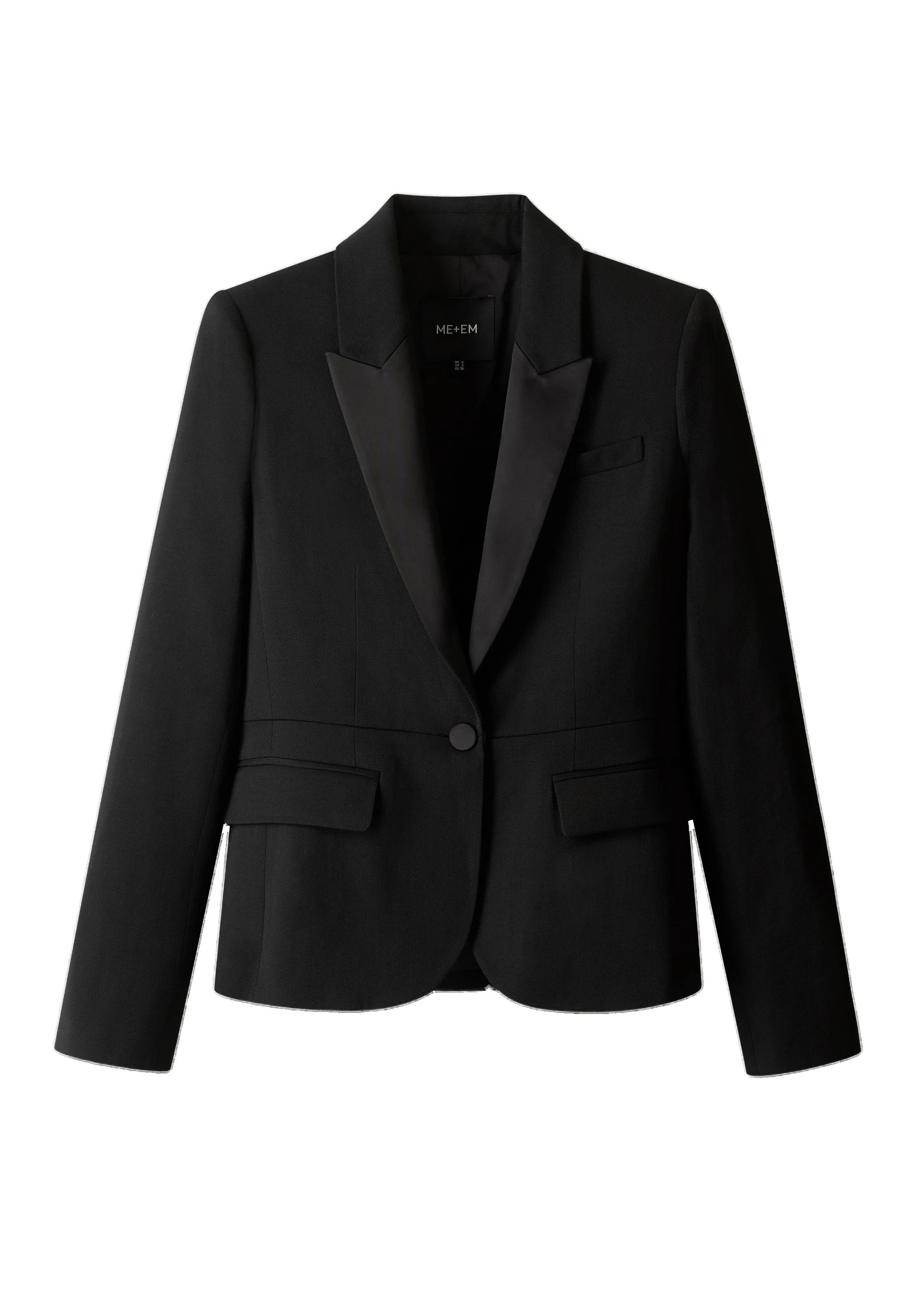 ME+EM Contour Tux Blazer in Black | Jackets | Luxury Shoes ME+EM Contour Tux Blazer in Black