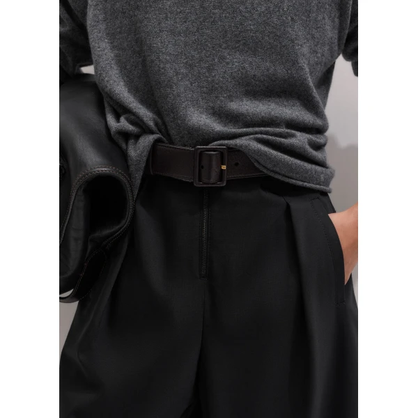 ME+EM Covered Buckle Belt in Black/Brown