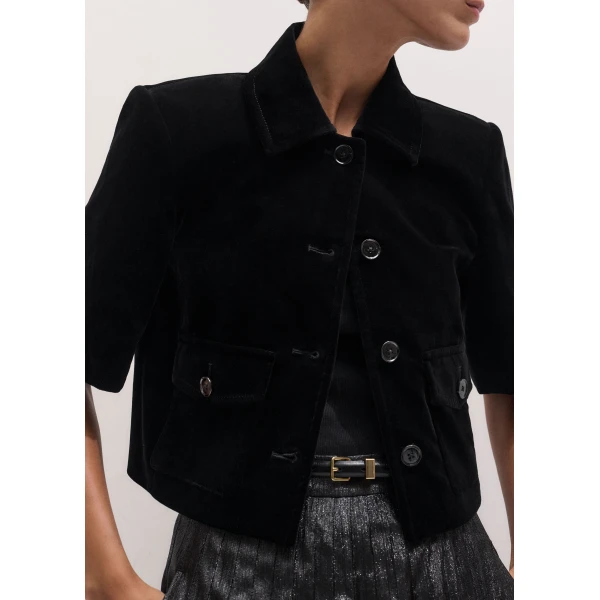 ME+EM Crop Evening Jacket in Black