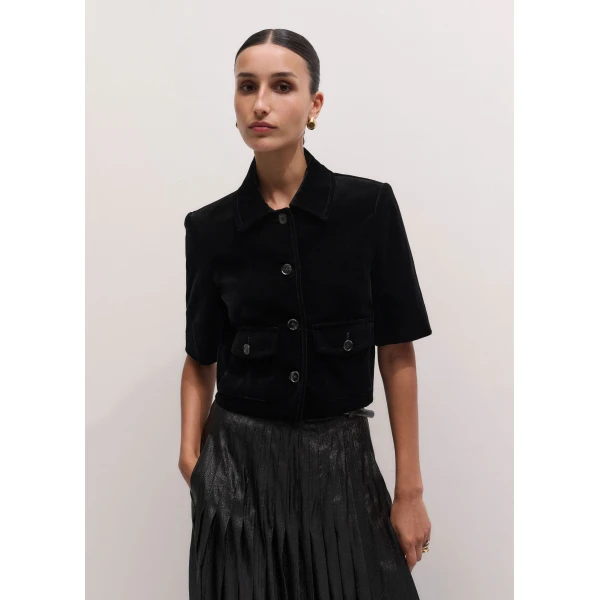 ME+EM Crop Evening Jacket in Black