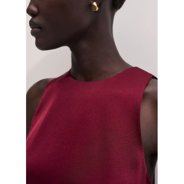 ME+EM Crop Evening Top in Barolo Red