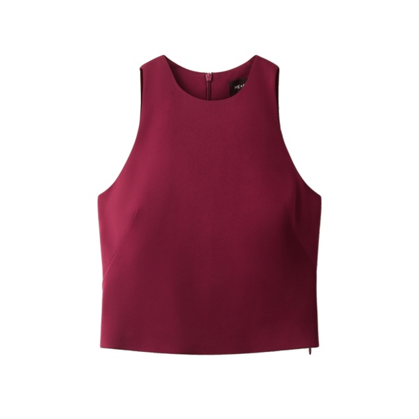 ME+EM Crop Evening Top in Barolo Red