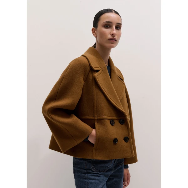 ME+EM Crop Swing Coat in Camel