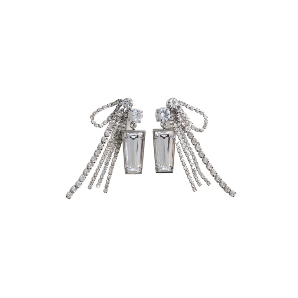 ME+EM Crystal Cluster Earrings in Silver